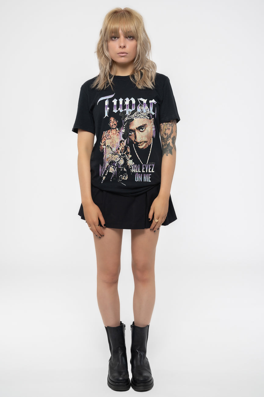 Tupac All Eyez Blue Homage Skinny Fit T Shirt product image 2