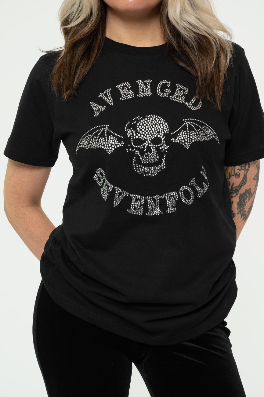 Avenged Sevenfold Diamante Deathbat Skinny Fit T Shirt product image 3
