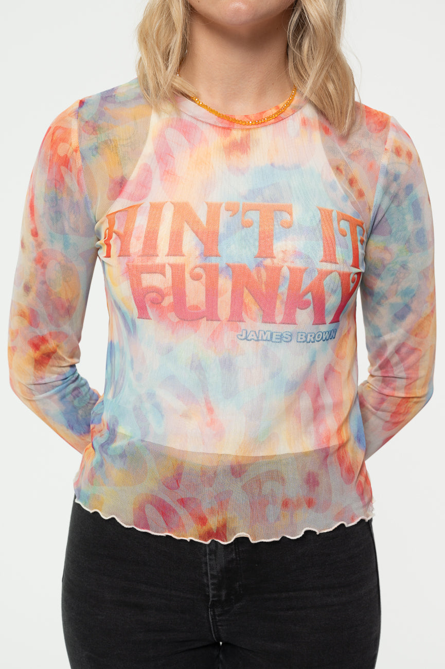 James Brown Funky Long Sleeve Mesh Crop Top product image 3