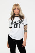 John Lennon New York City Text Logo Ringer T Shirt product image 1