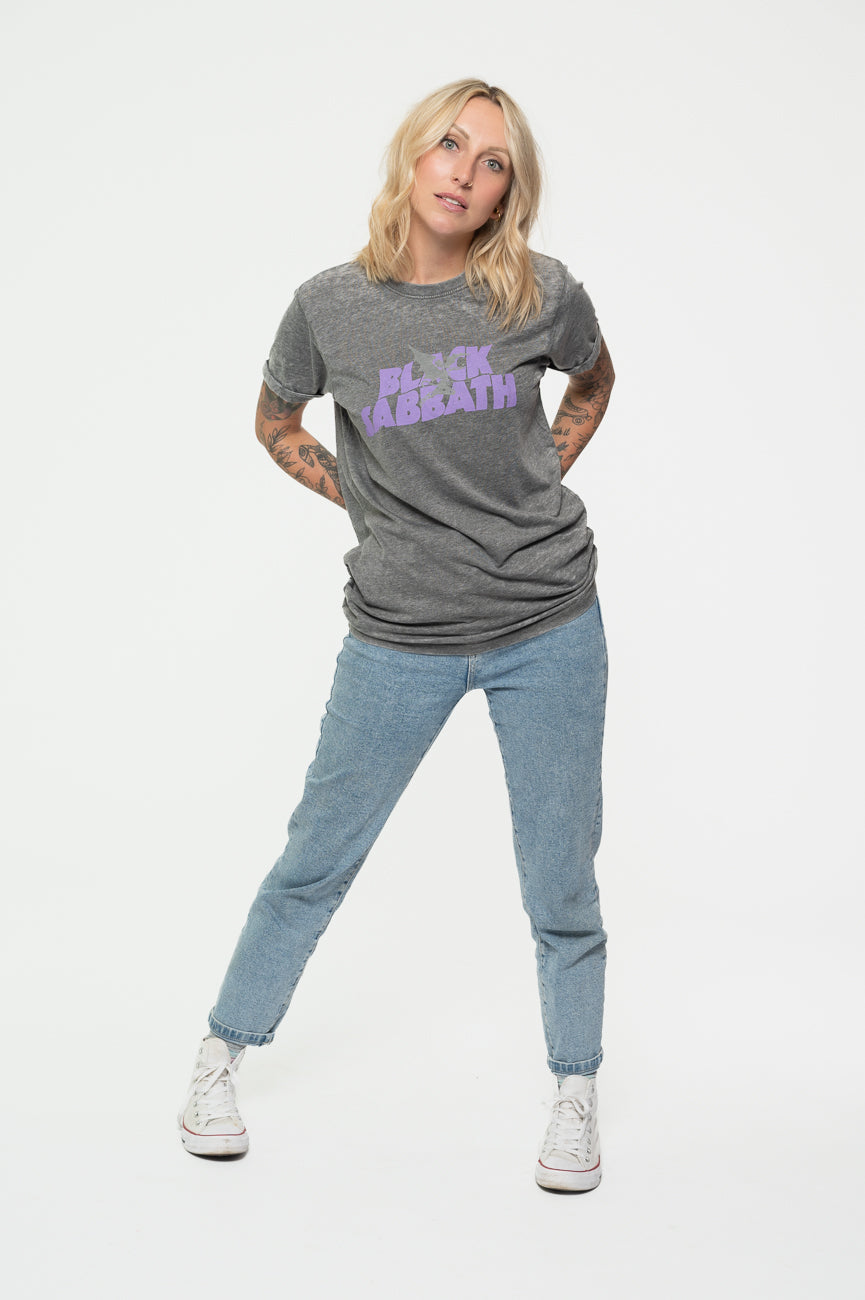 Black Sabbath Logo and Daemon Burnout T Shirt product image 2