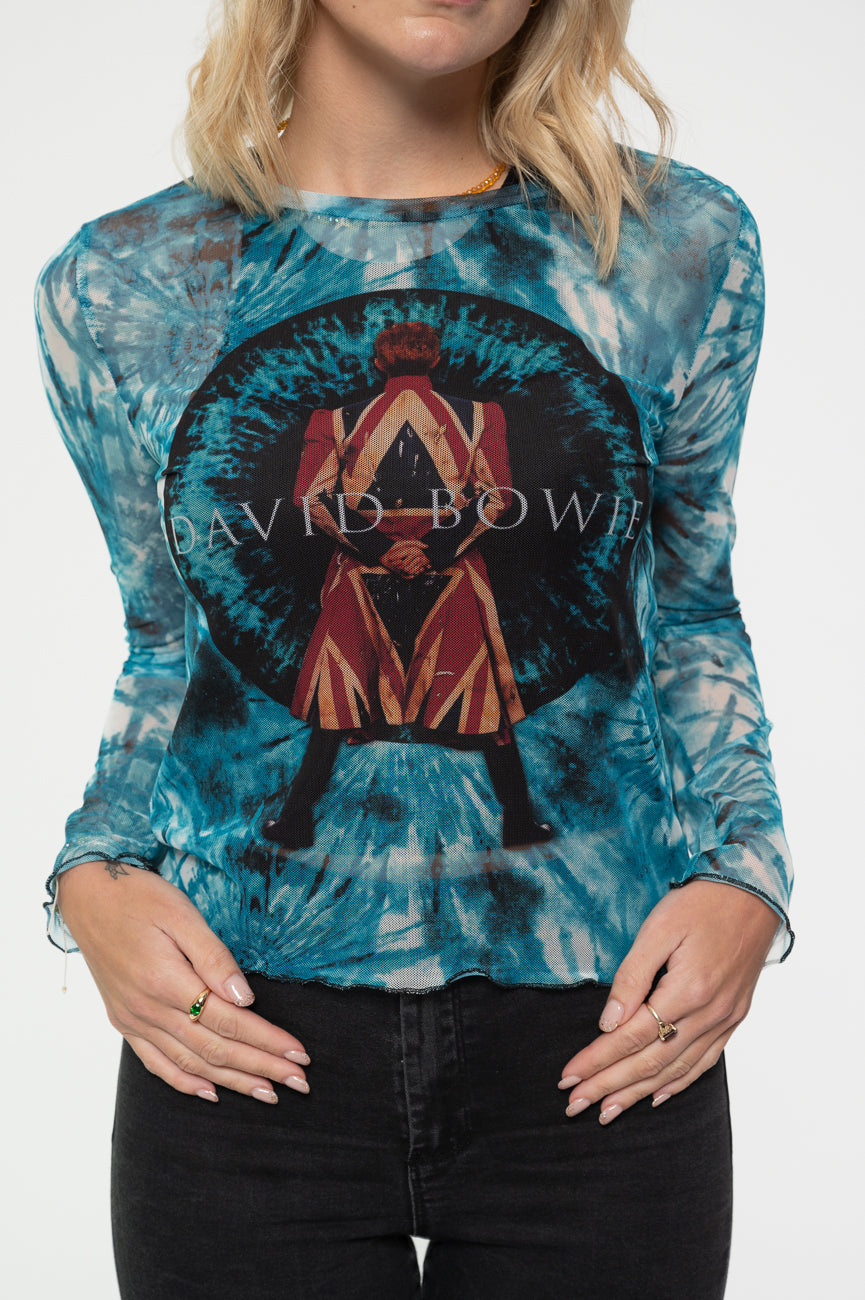 David Bowie Live And Well Long Sleeve Mesh Crop Top product image 3