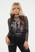 Janis Joplin Pearl Garden Long Sleeve Mesh Crop Top product image 1