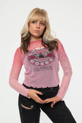 Guns N' Roses Bullet Seal Long Sleeve Mesh Crop Top product image 1