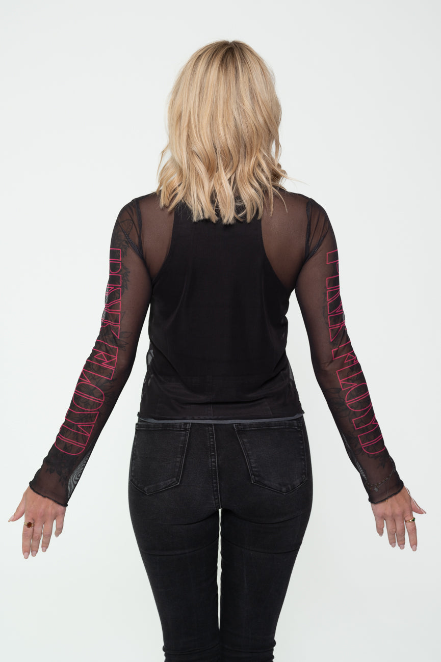 Pink Floyd Live Band Long Sleeve Mesh Crop Top product image 4