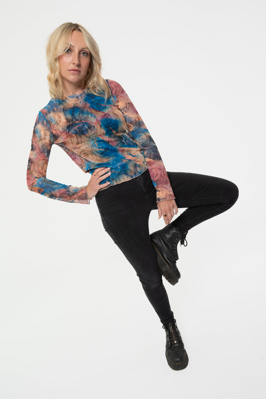 Grateful Dead Stealy Long Sleeve Mesh Crop Top product image 5