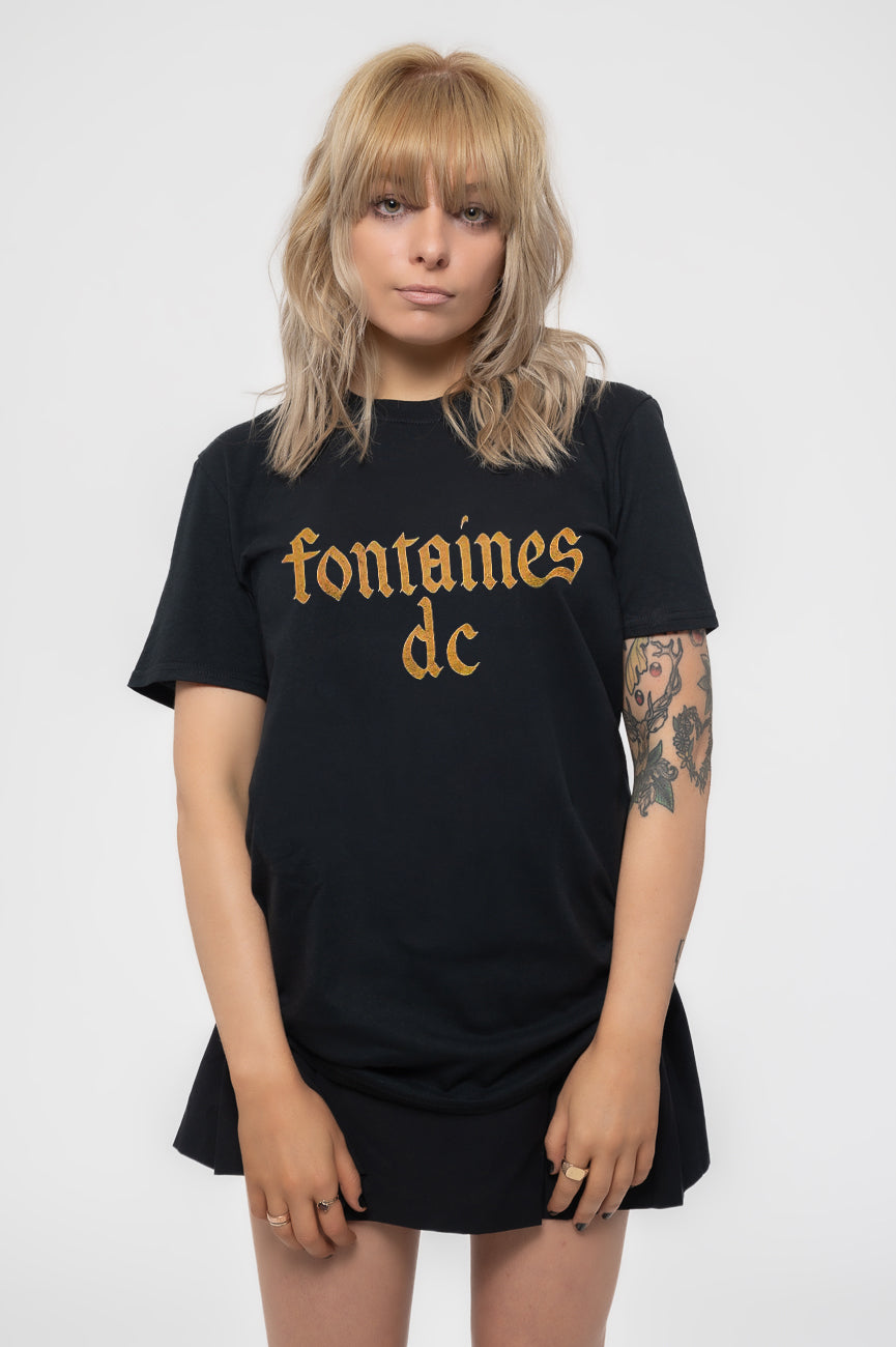 Fontaines D C Gothic Band Logo T Shirt product image 1