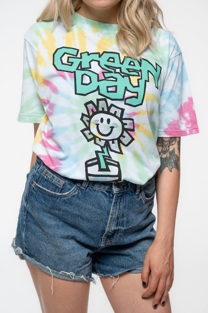 Green Day Flower Pot Dye Wash T Shirt product image 3