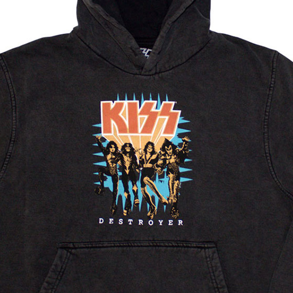 KISS Destroyer 3D Band Logo Pullover Stone Wash Hoodie product image 2