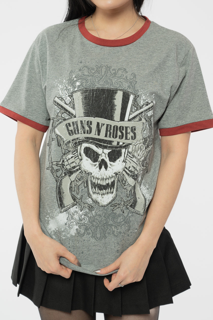 Guns N' Roses Faded Skull Ringer T Shirt product image 3