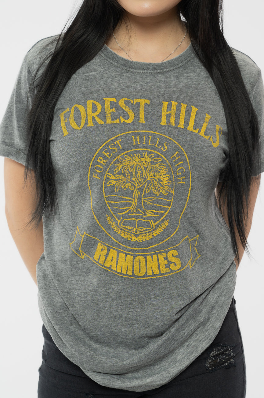 Ramones Unisex Burnout T-Shirt: Forest Hills (Charcoal Grey) product image 4