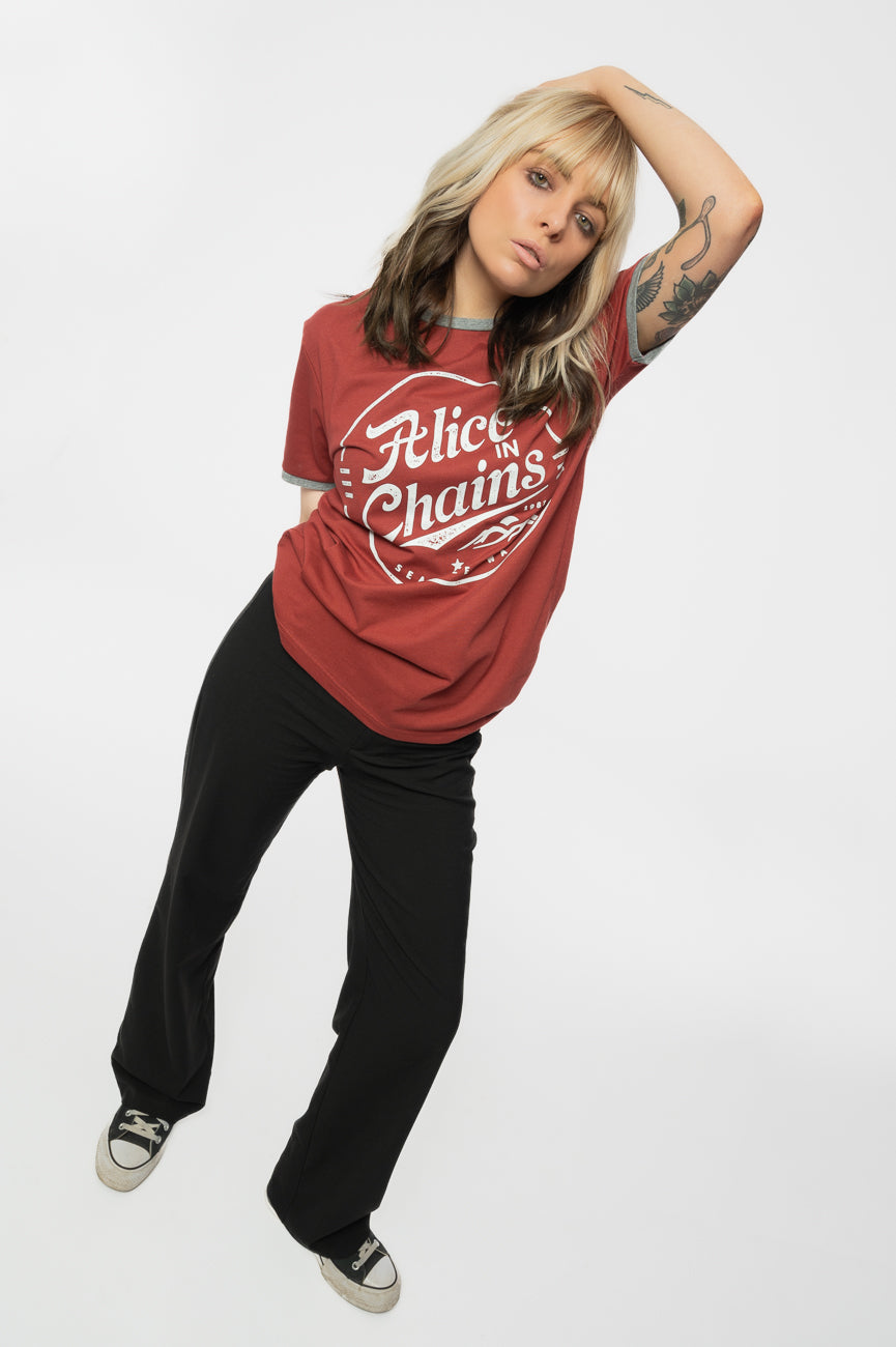 Alice In Chains Circle Emblem Ringer T Shirt product image 5
