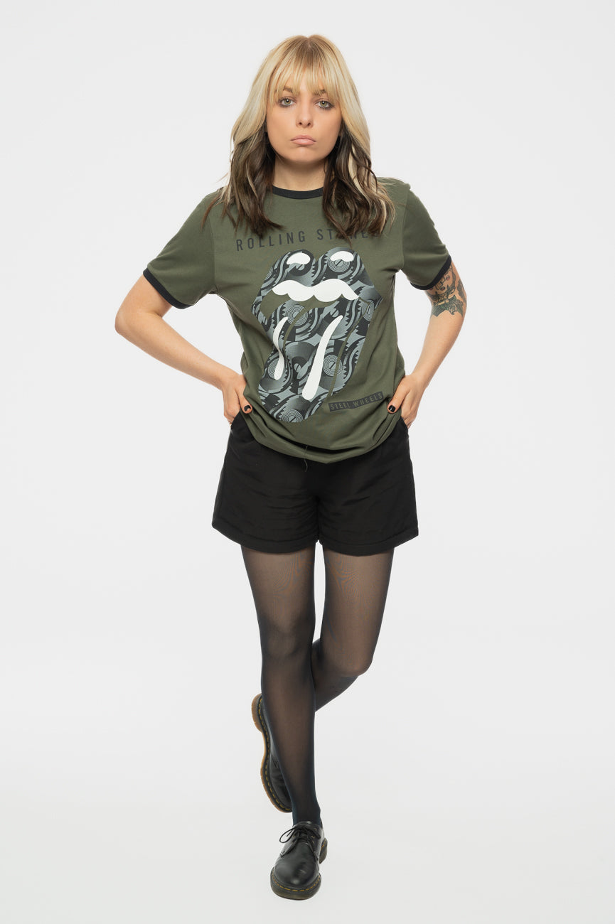 The Rolling Stones Black & White Tongue Ringer T Shirt product image 2