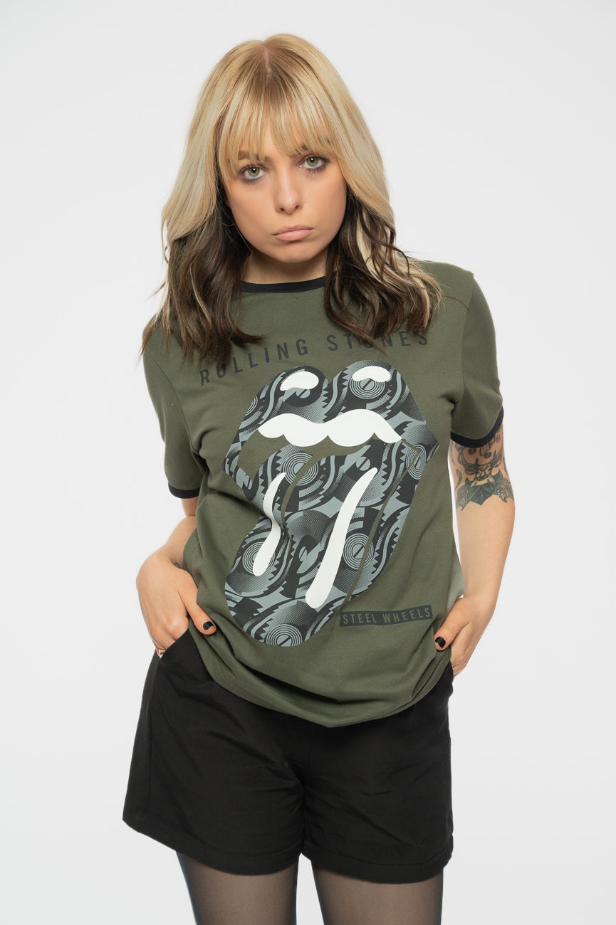 The Rolling Stones Black & White Tongue Ringer T Shirt product image 1