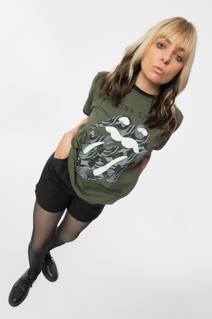 The Rolling Stones Black & White Tongue Ringer T Shirt product image 5