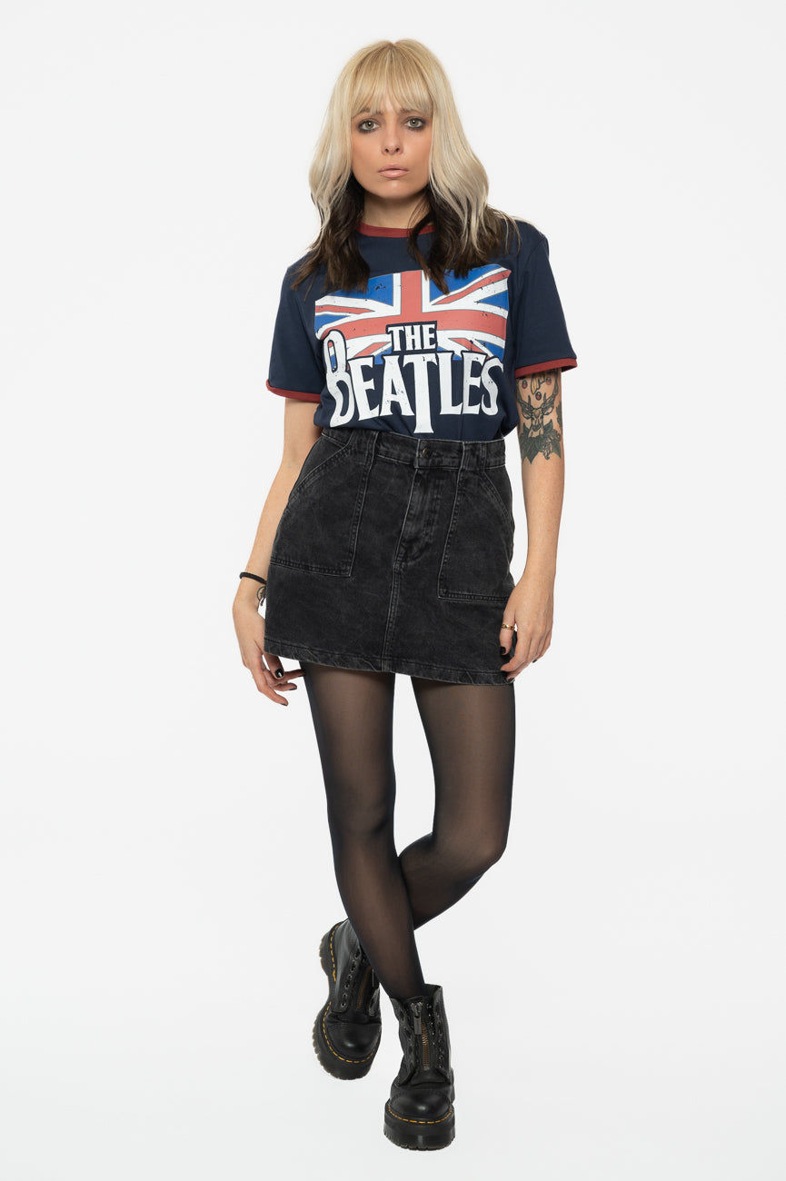 The Beatles Drop T Logo & Vintage Flag Ringer T Shirt product image 2