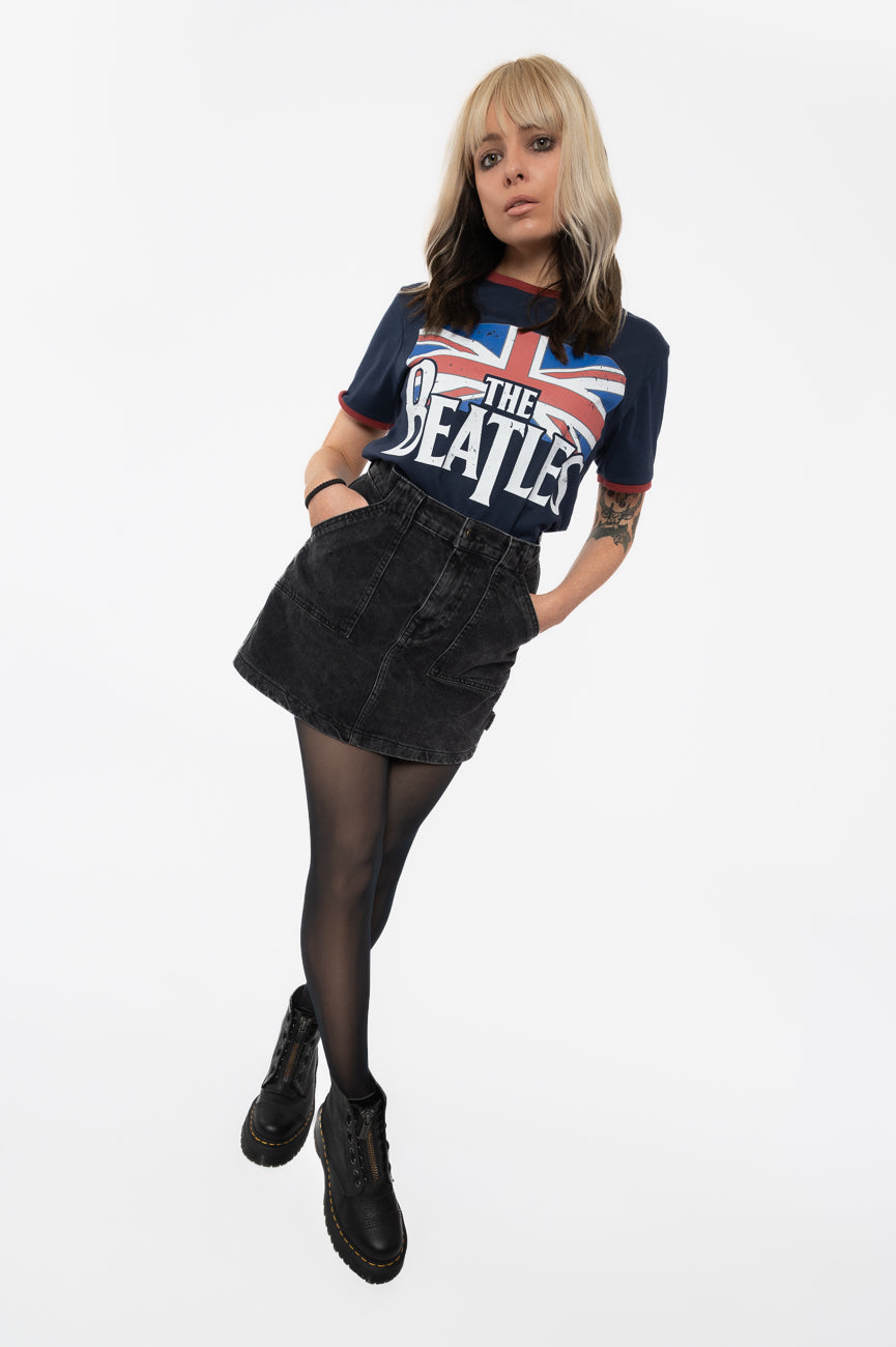 The Beatles Drop T Logo & Vintage Flag Ringer T Shirt product image 5