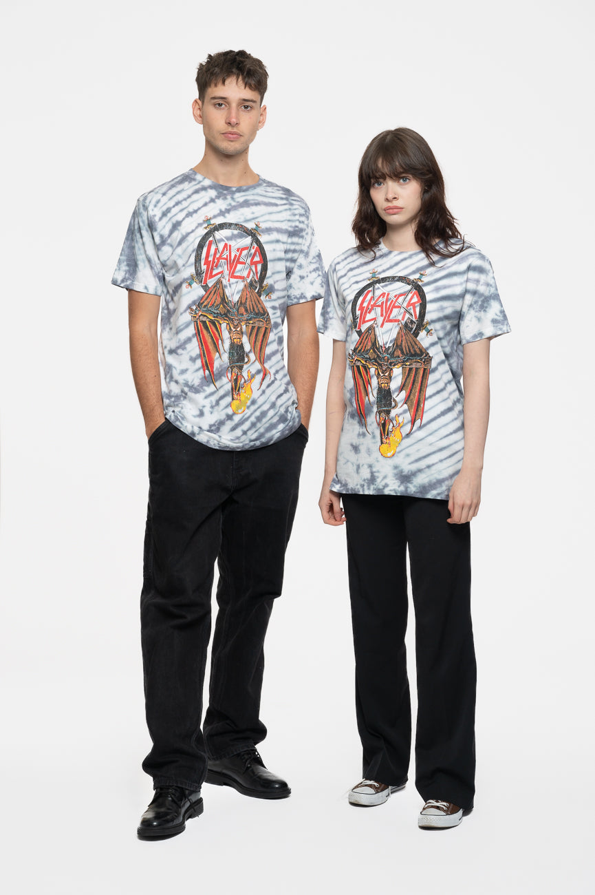 Slayer Winged Crucifix Dye Wash T Shirt product image 2