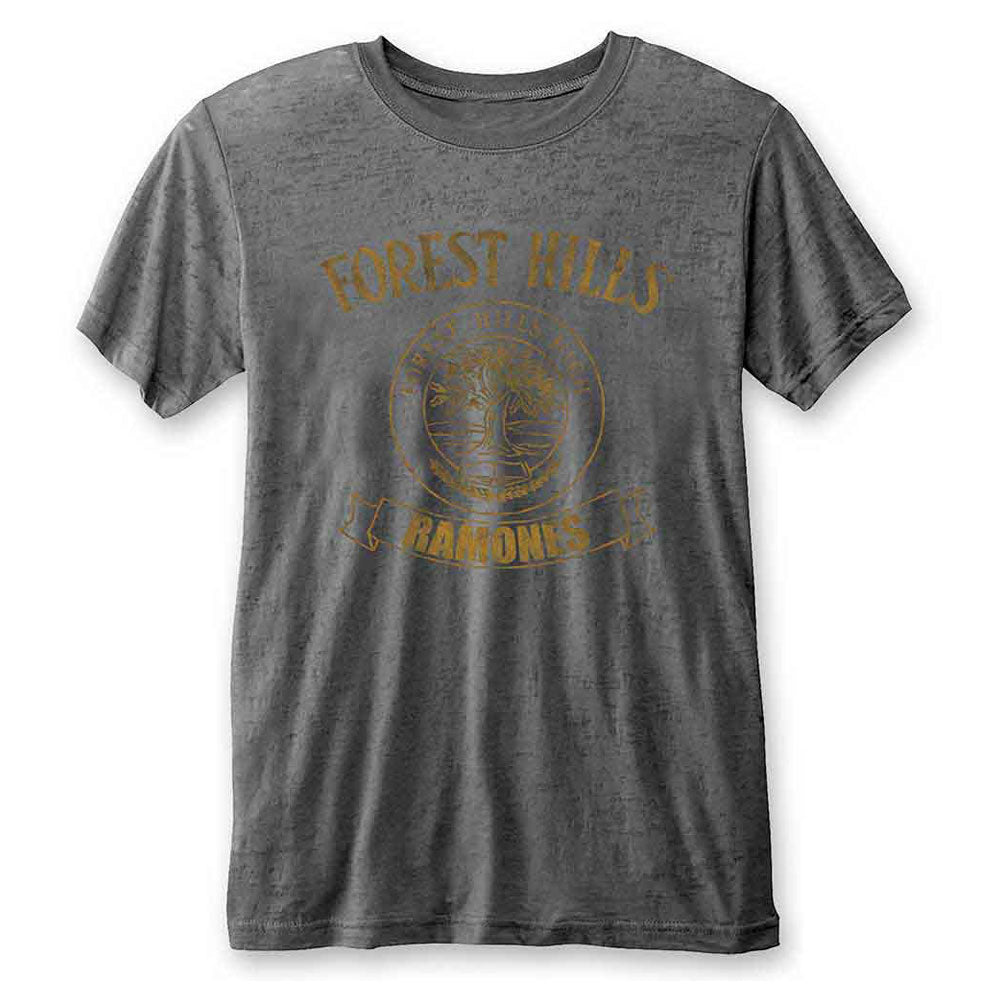Ramones Unisex Burnout T-Shirt: Forest Hills (Charcoal Grey) product image 1